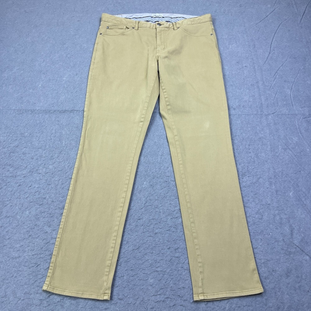 Peter Millar Pants Mens 36 (38x33) Beige Signature Sateen 5 Pocket Stretch Chino